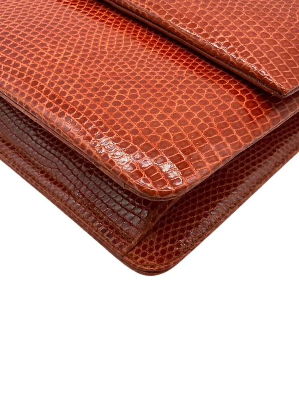 Darby Scott Orange Lizard Necklace Bag